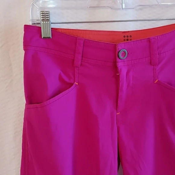Title Nine Women's Pants Trail Mix Hot Pink Nylon Hiking Outdoor Capris 2 - Picture 2 of 12